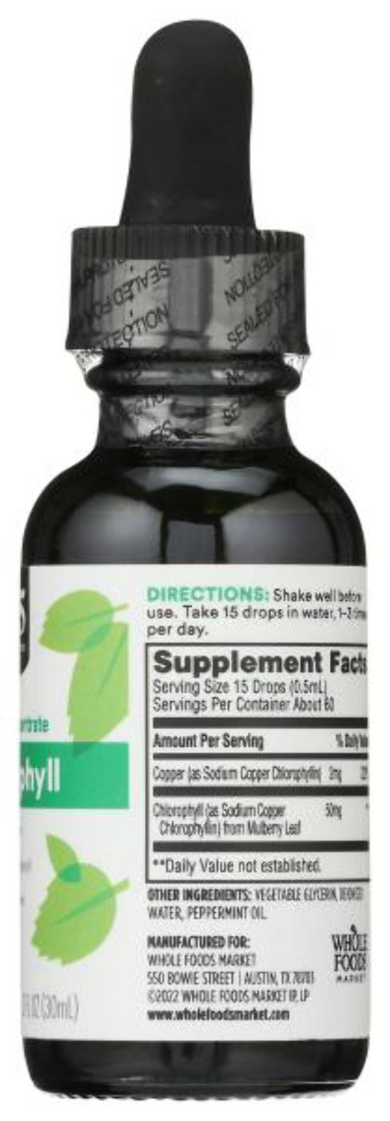 365 by Whole Foods Market, Liquid Concentrate Chlorophyll, Peppermint Flavor, 1