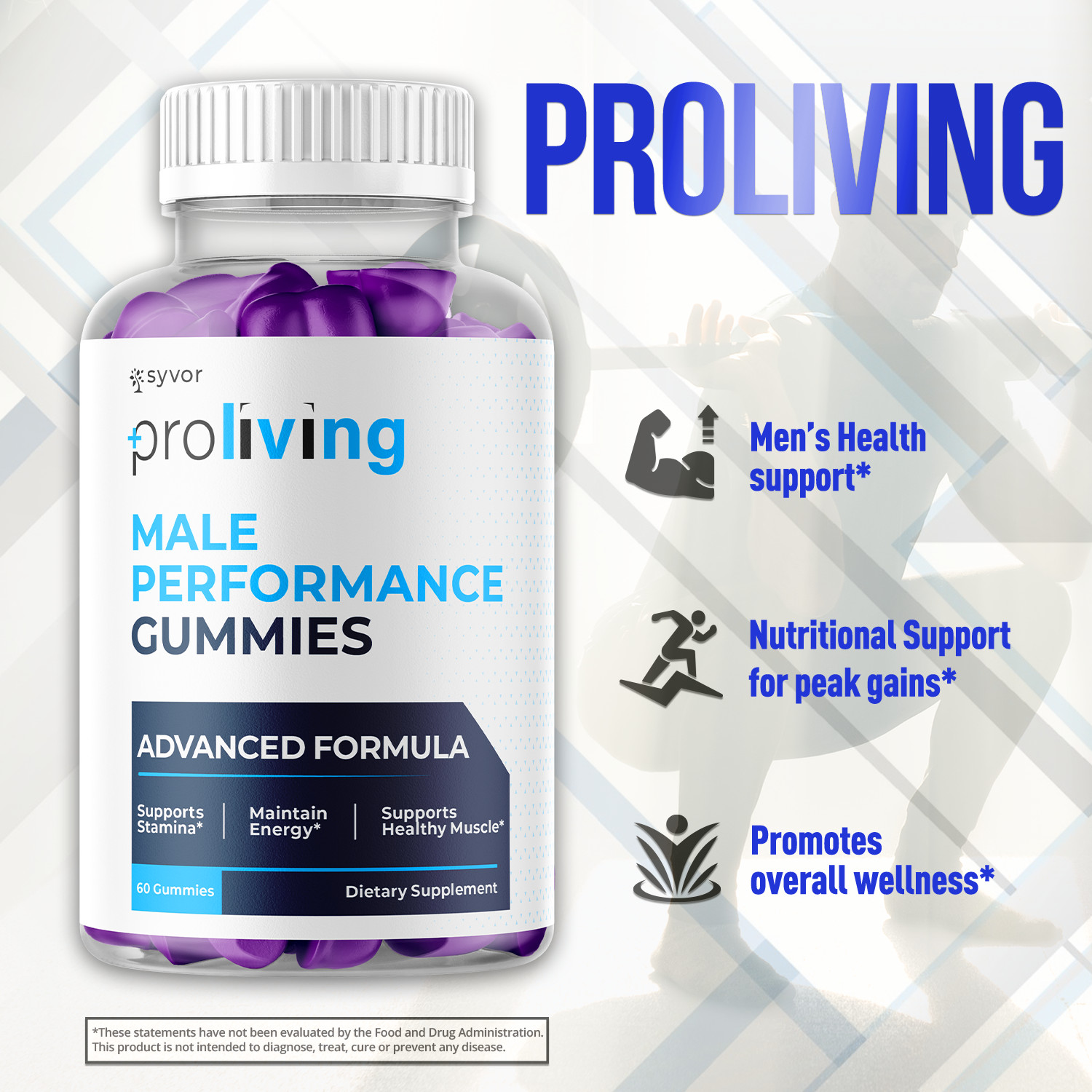 (3 Pack) Proliving Gummys Advanced Male Support Formula Pro Living 180 Gummies