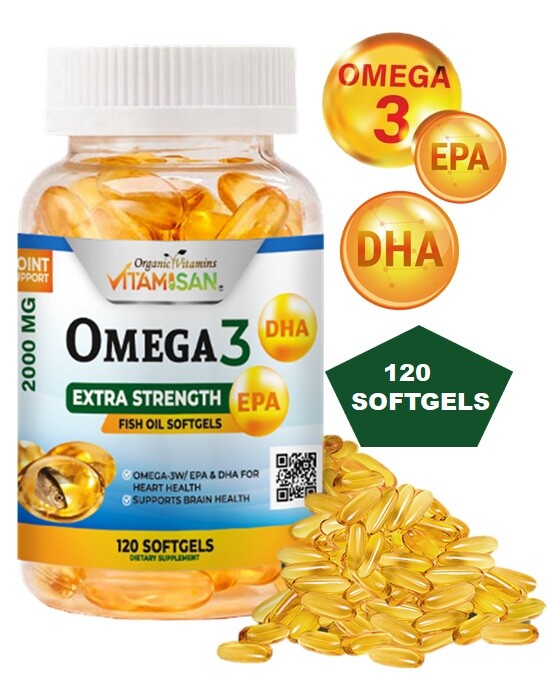 Omega 3 Bottle XL Anti Inflammatory Joint Relief Supplement 2000 mg CONCETRATE +