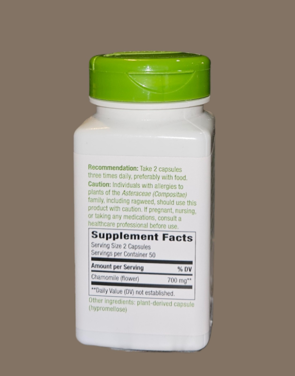 Nature’s Way Chamomile Flower Traditional Calming Aid 700 mg 100 Caps Exp 10/29