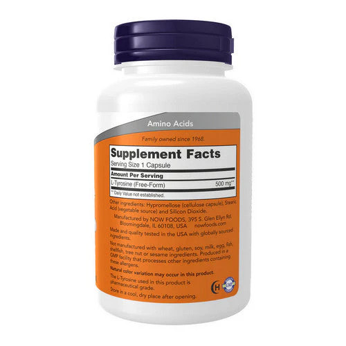 L-Tyrosine 500 mg 120 Caps By Now Foods