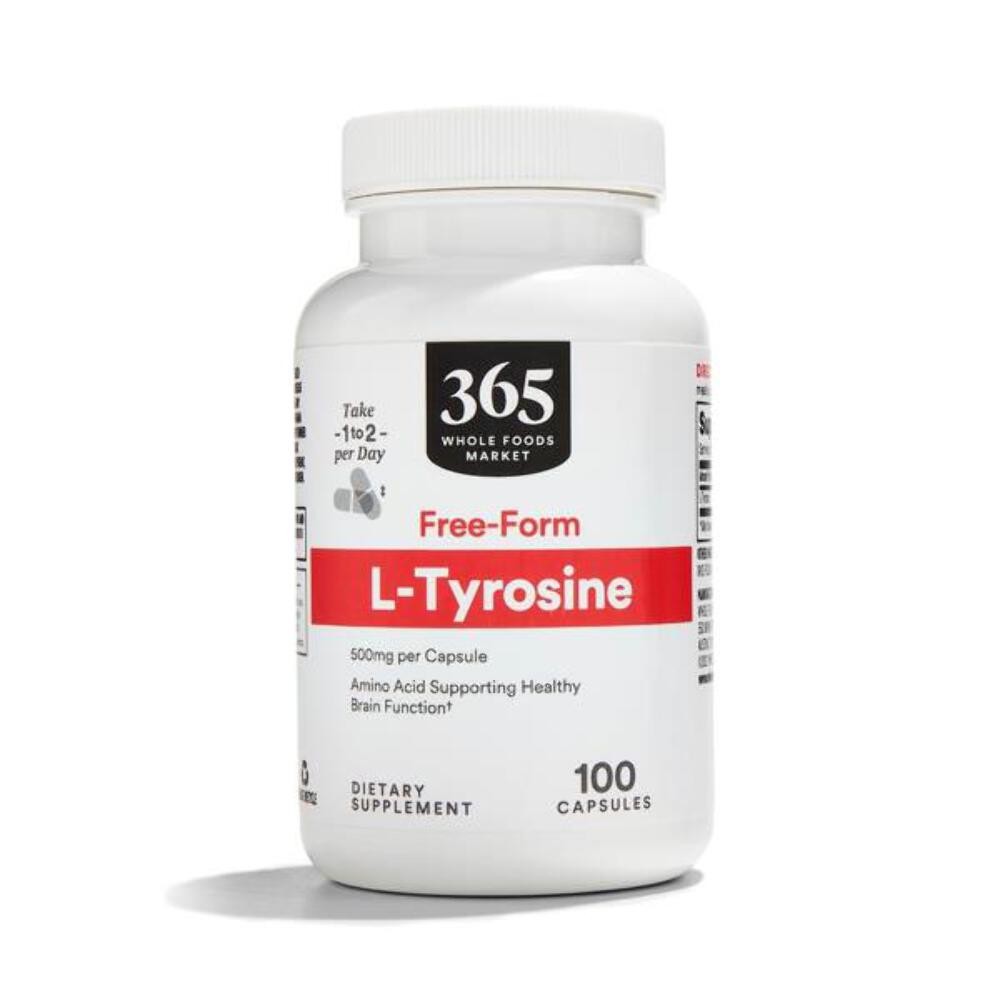9/2027 365 by Whole Foods Market, L Tyrosine 500Mg, 100 Capsules
