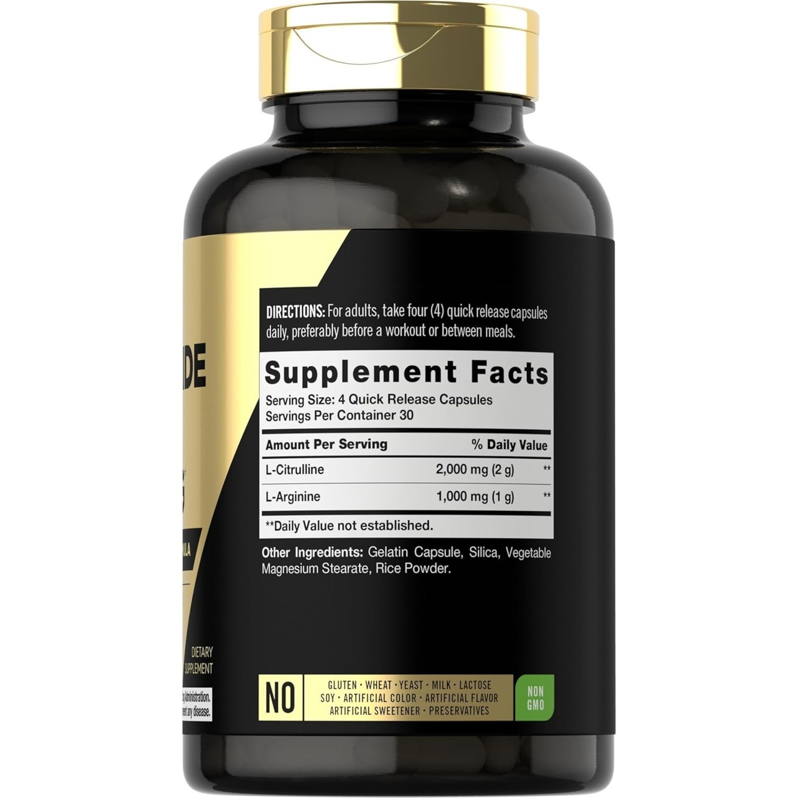 Nitric Oxide Supplement 3000mg 120 Capsules L-Arginine L-Citrulline Men Women