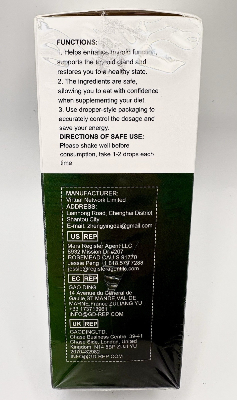 SZITA Thyroid Support Liquid Drops 4oz Selenium Zinc Iodine Ashwagandha 10/2028