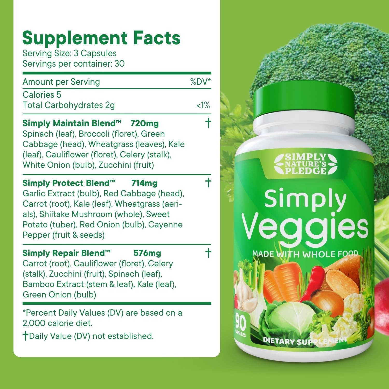 42 Whole Food Superfoods in 90 Capsules – Soy Free & Nutrient-Rich