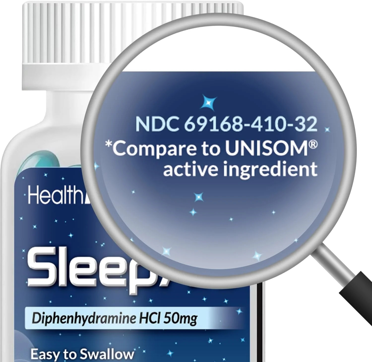 HealthA2Z Sleep Aid Diphenhydramine 50mg Softgels 100 Counts Sleep FROM USA