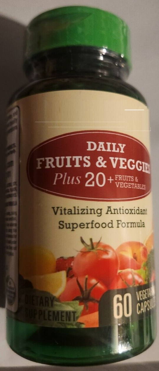 Nature Fruits and Veggies 60 Caps per Bottle 20+ Fruits and Vegetables