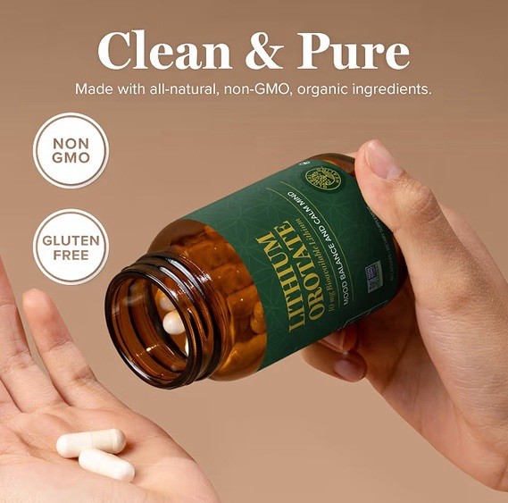 Global Healing Lithium Orotate 10mg 60 Capsules Sealed Exp 02/2029 Vegan