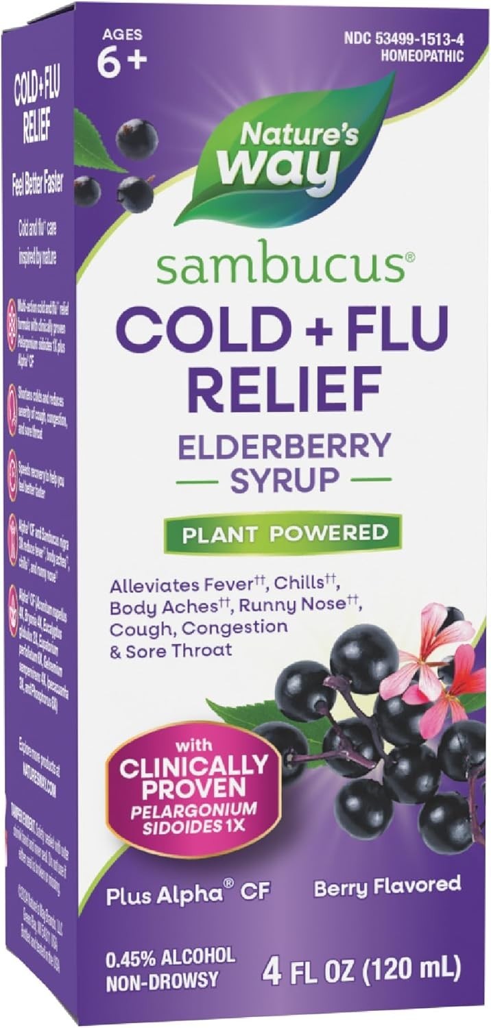 Multi-Action Elderberry Syrup – Homeopathic Cold Relief for All Ages, 4 Fl. Oz.