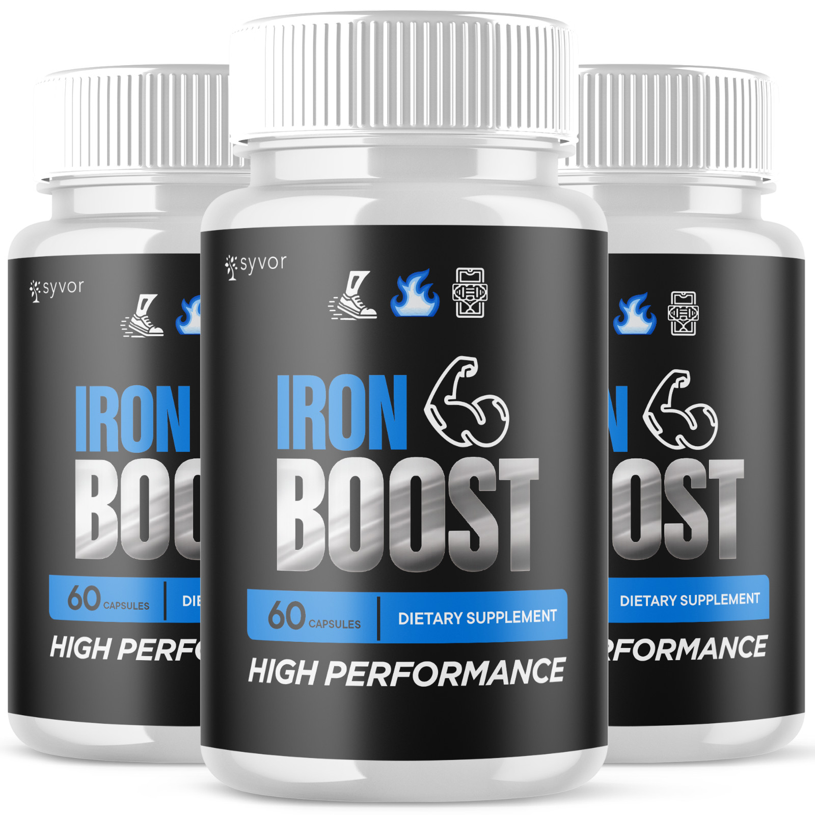(3 Pack) Iron Boost Male Support Supplement Advanced Formula IronBoost 180 Caps
