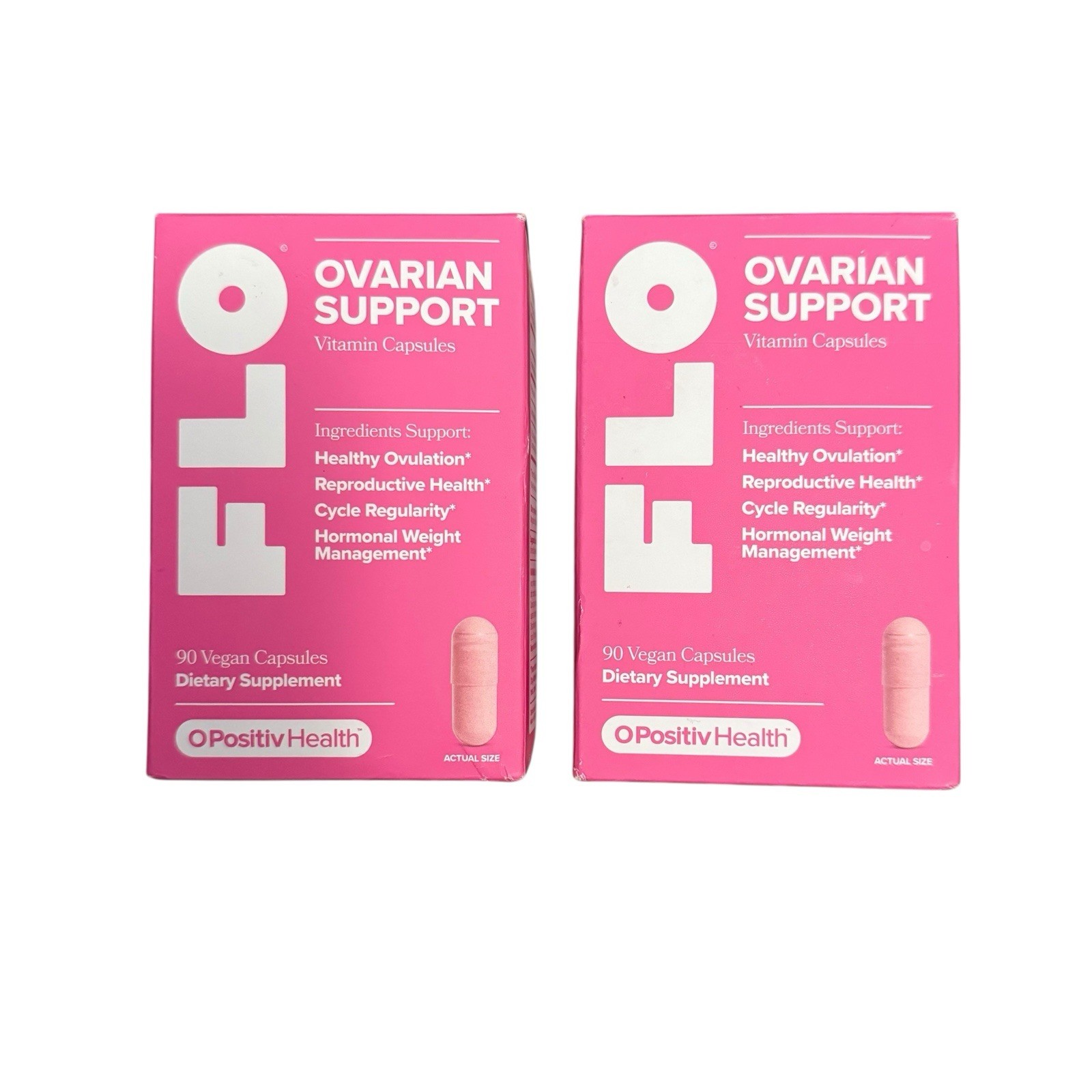 Lot 2x FLO Ovarian Support Vitamin 90 Vegan Capsules Supplement Hormone Balance