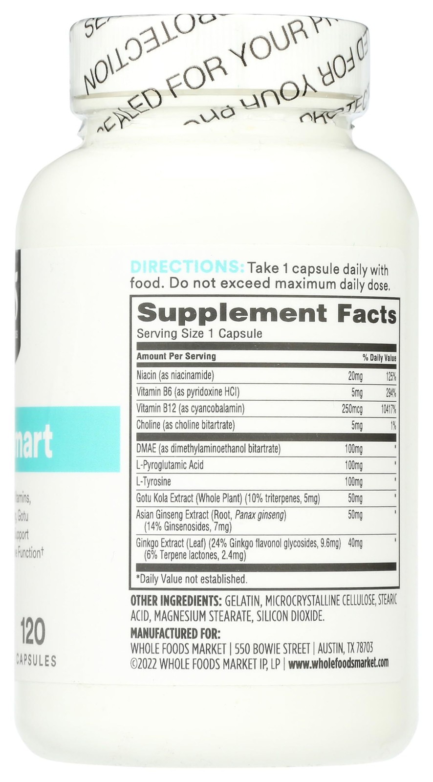 9/26 365 by Whole Foods Market, Think Smart with B Vitamins, 120 Capsules