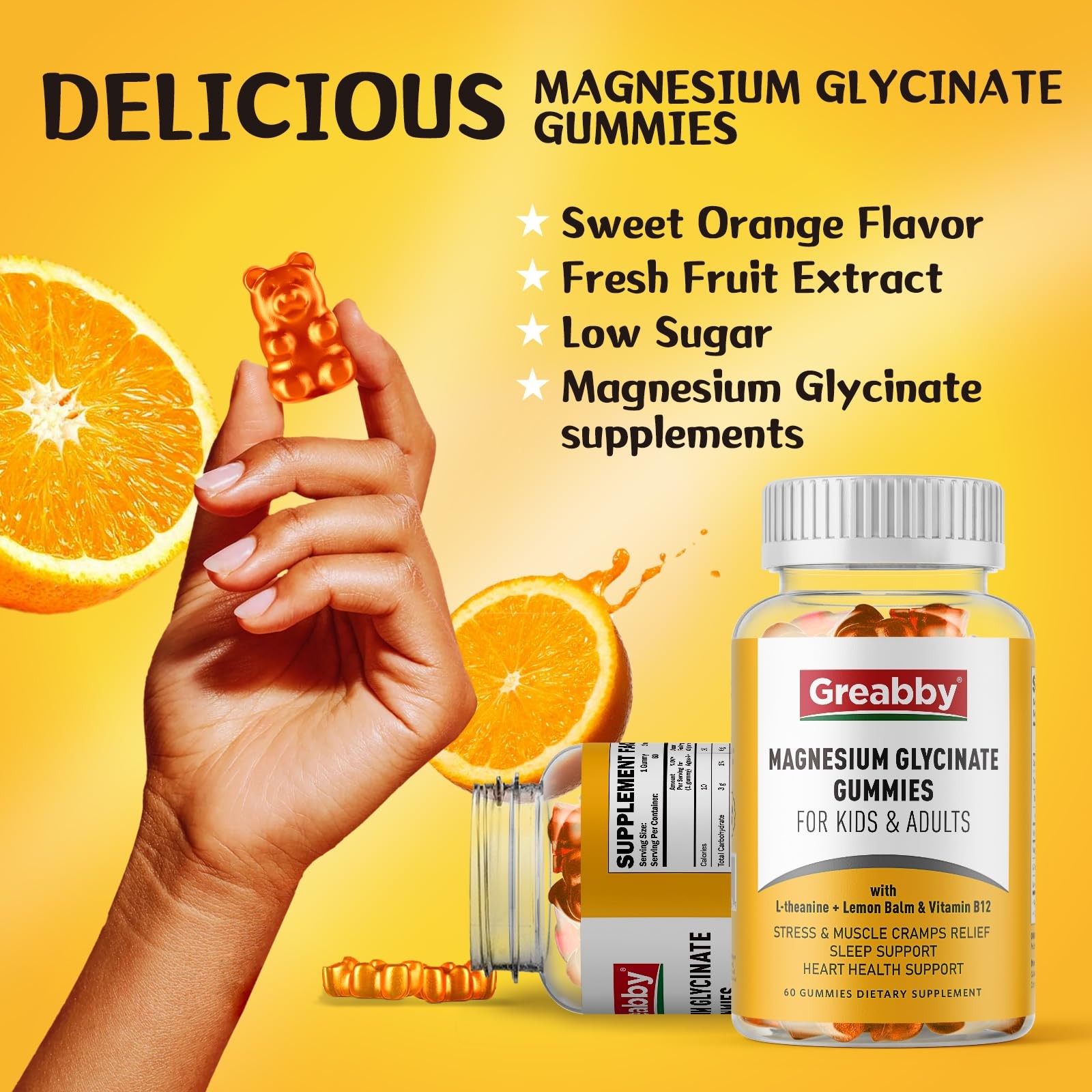 Magnesium Glycinate Gummies for Kids & Adults – 1 Count (Pack of 60)