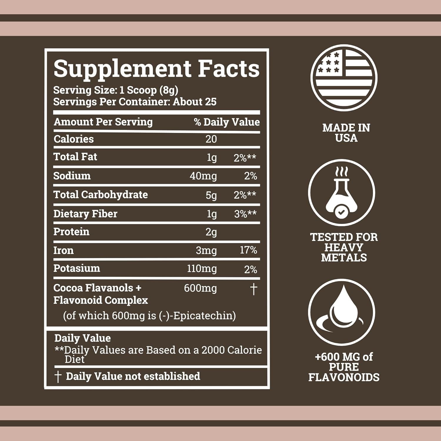 4 PACK! Black Forest High Flavanol Cocoa Powder and Flavonoid Supplements 1200mg
