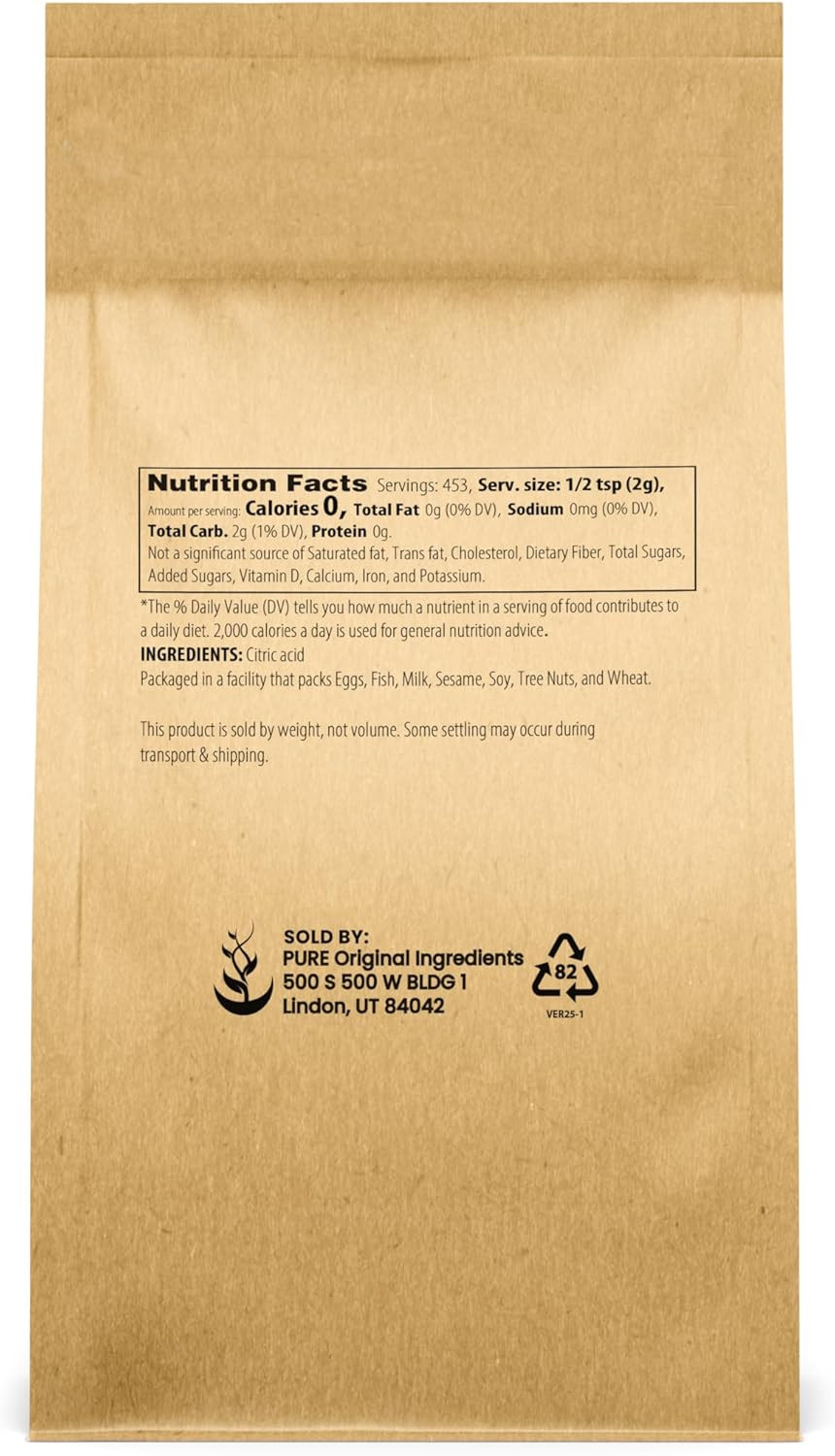 Citric Acid Powder (2 Lb) Eco-Friendly Packaging, Natural, Food Safe