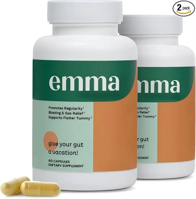 1-3 Pack Emma Gut Health Supplement 180 Capsules for Bloating Relief & Leaky Gut