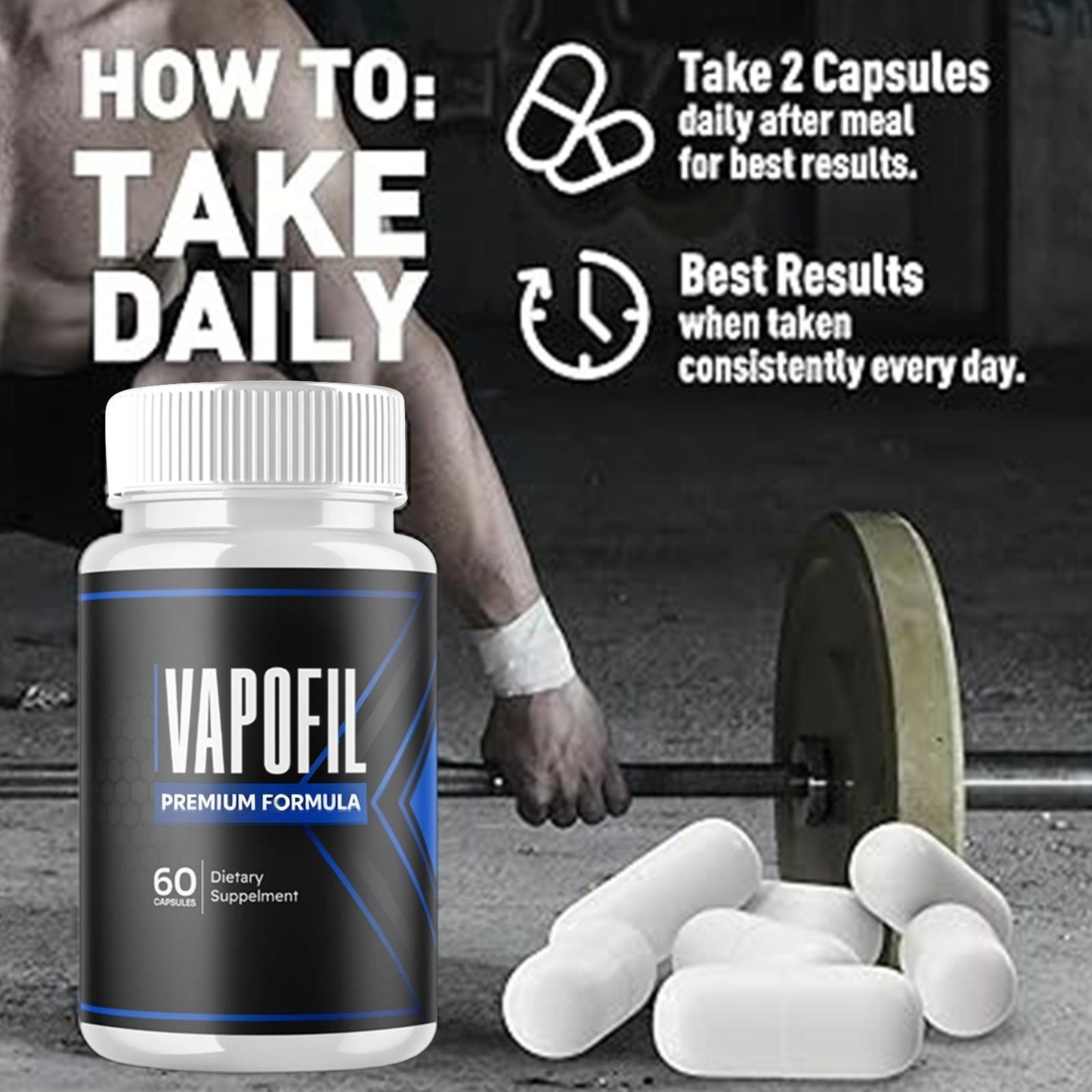 Vapofil Advanced Male Pills Vapo Fil Formula Dietary Supplement 60 Capsules