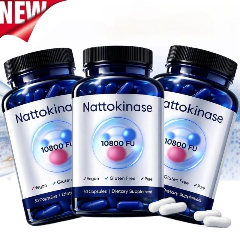 1-3X Nattokinase Supplement – 10800 FU 60 Capsule Supplement Pills Per Serving