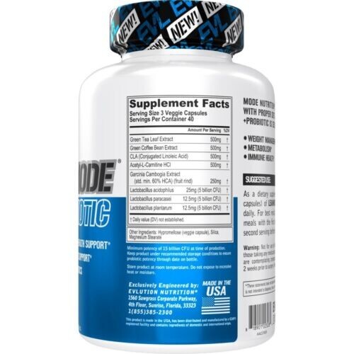 EVL LeanMode Fat Burn Probiotic Digestive & Immune Health Weight Management -120