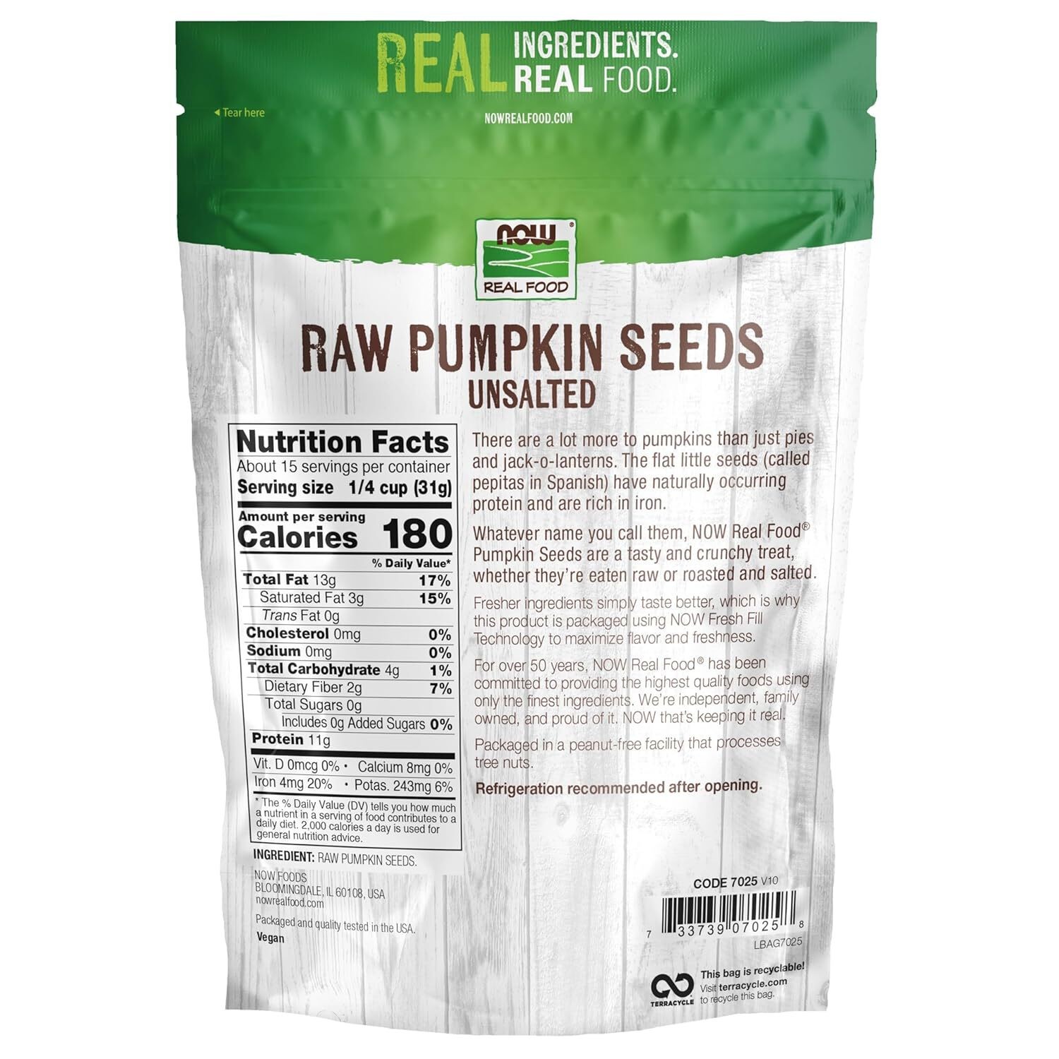 NOW Foods, Pumpkin Seeds, 1-Pound