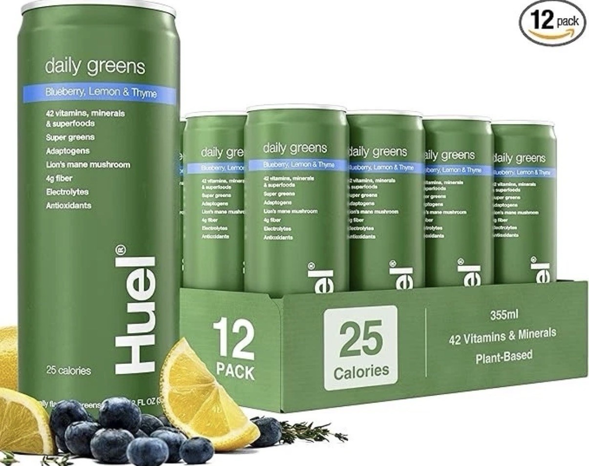 Huel Daily Greens Blueberry Lemon Thyme Superfood Greens 12 Fl Oz 12 Pk