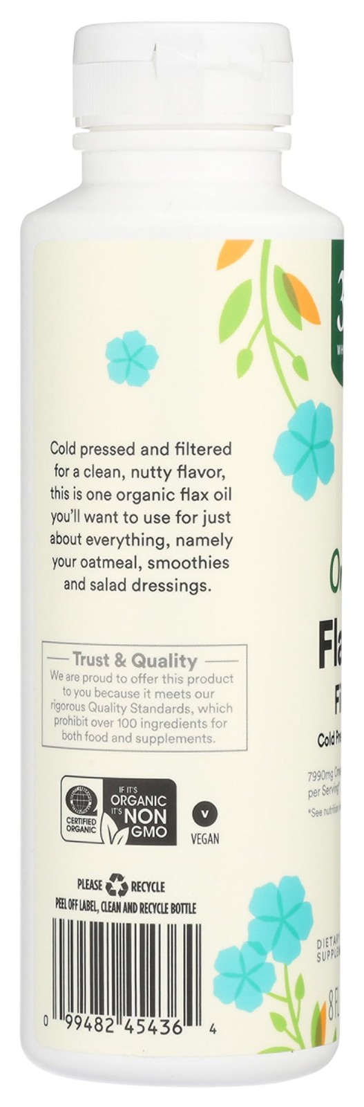 9/26 365 by Whole Foods Market, Flax Oil Filtered Organic, 8 fl oz
