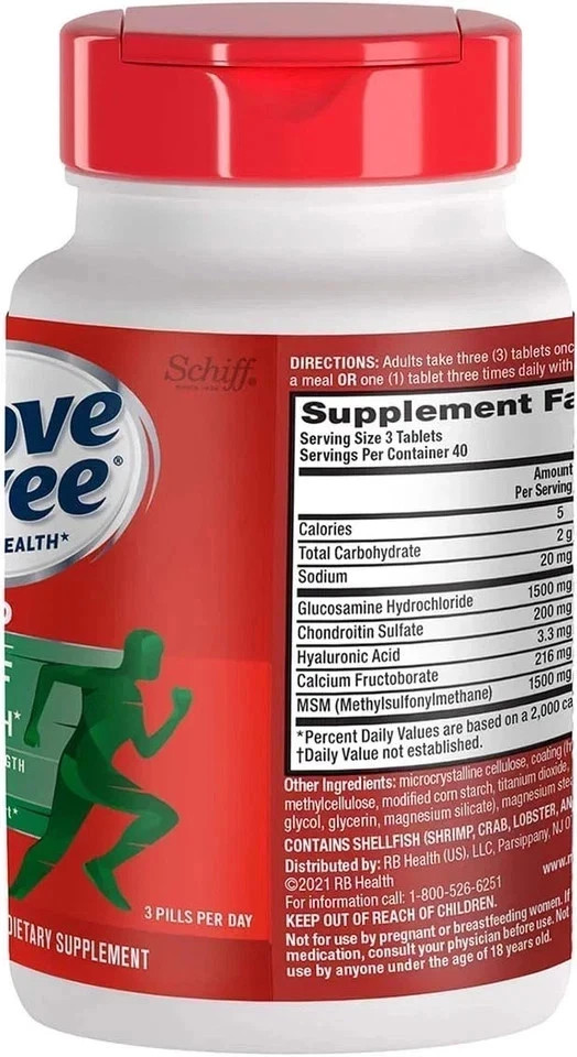 3 Pack Move Free Joint Health Advanced MSM With Glucosamine Coated Tablets 120