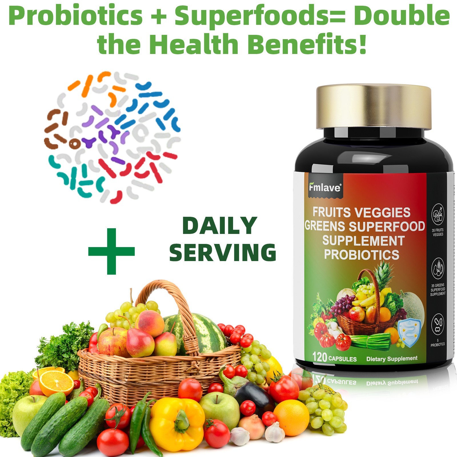 120 Fruits and Veggies Supplement Balance of Daily Nature Fruits and Vegetables