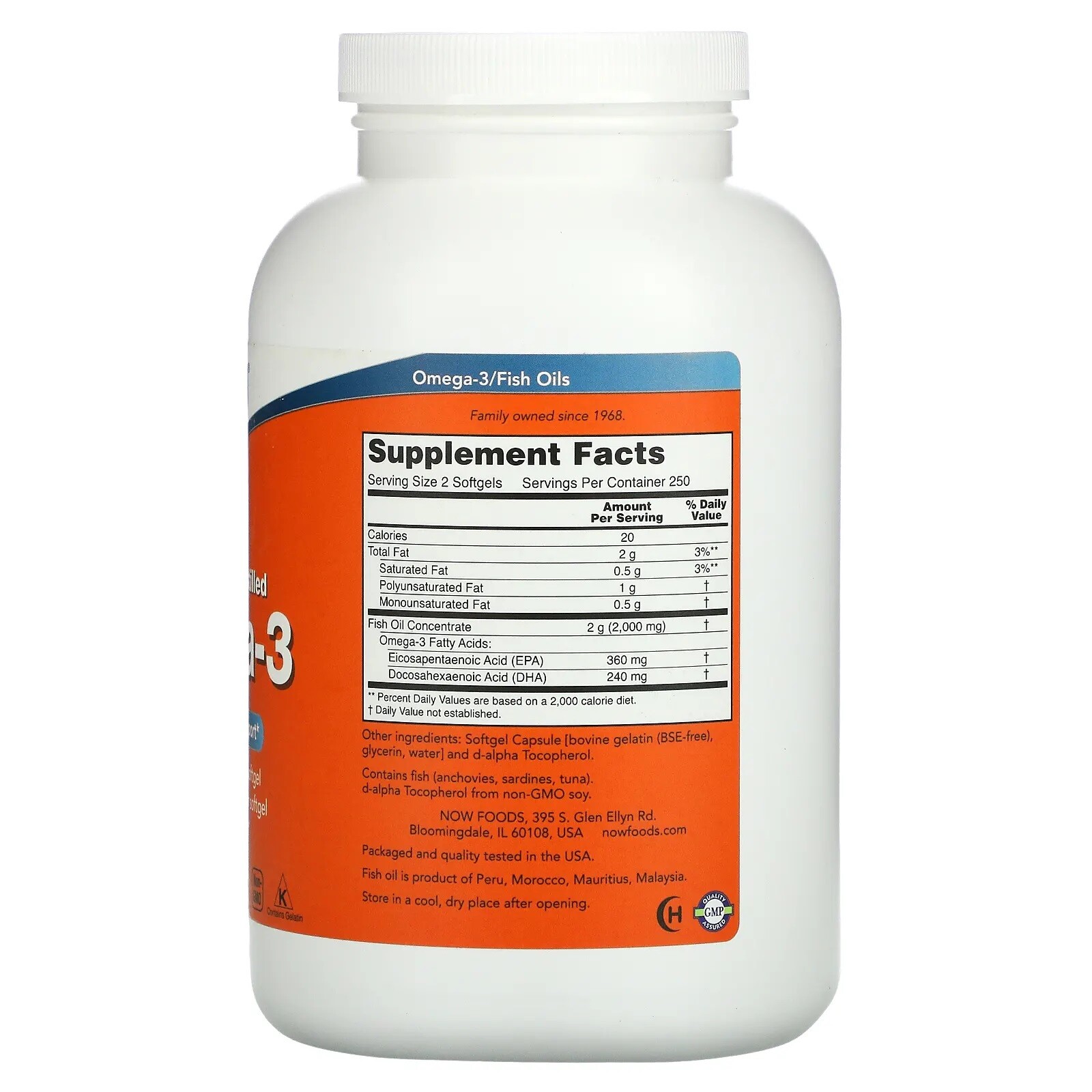 NOW Foods, Omega-3, 180 EPA / 120 DHA, 500 Softgels