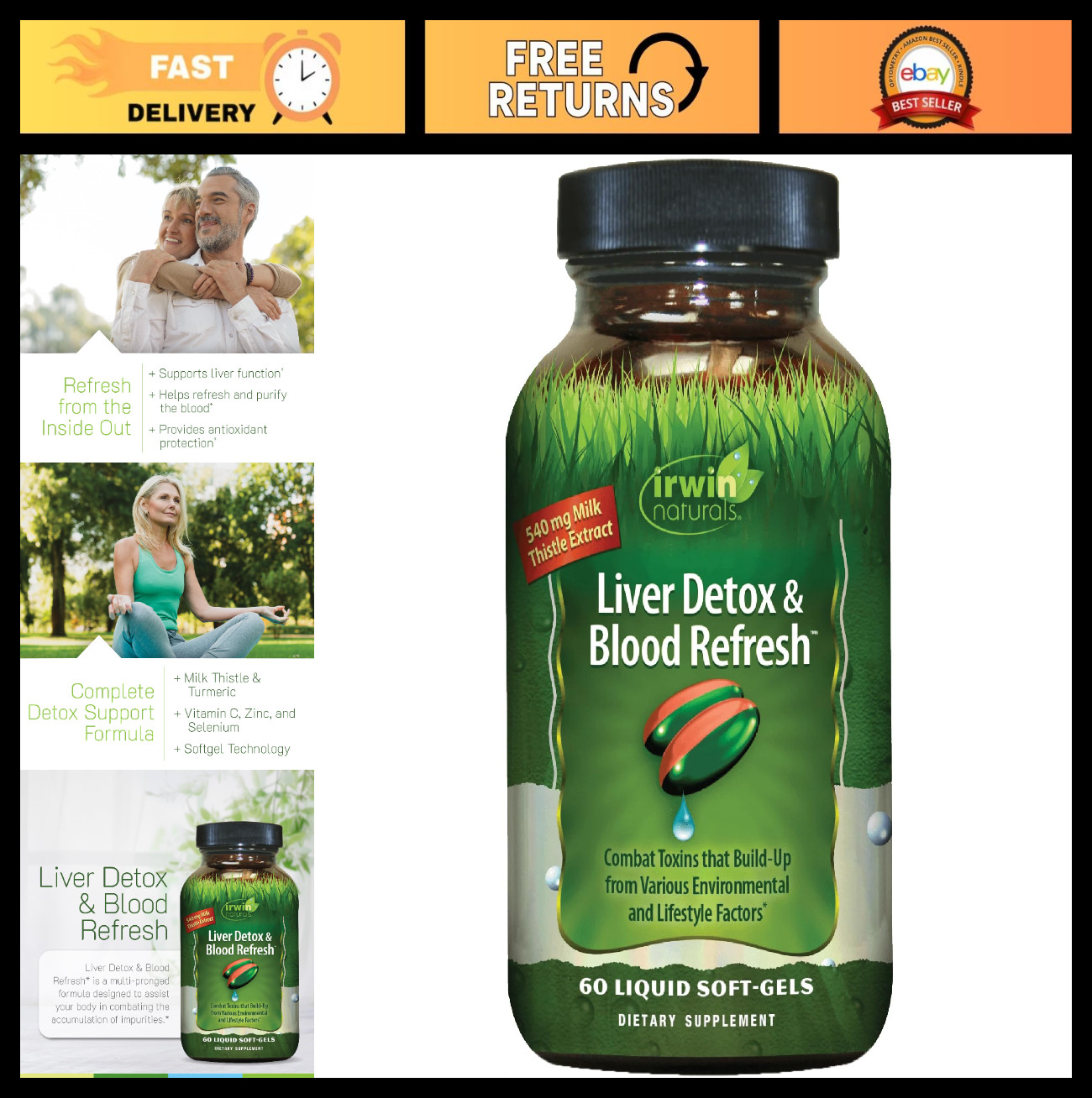 Liver Detox & Blood Refresh Softgels – Whole-Body Cleanse with Milk Thistle, Dan