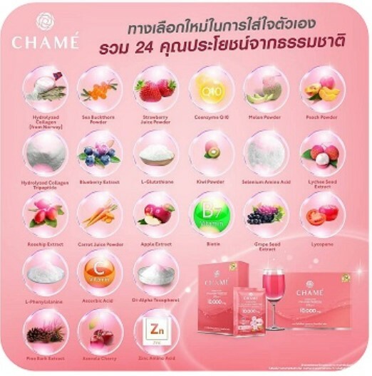 6X CHAME Hydrolyzed Collagen Plus Anti Aging Skin 10000mg Care Smooth Whitening