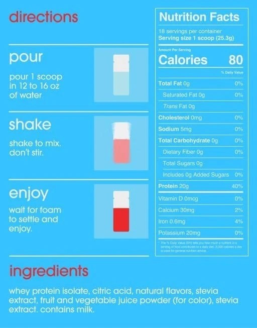 NEW GRAMMS Clear Protein Powder 20G Protein for Women & Men–
