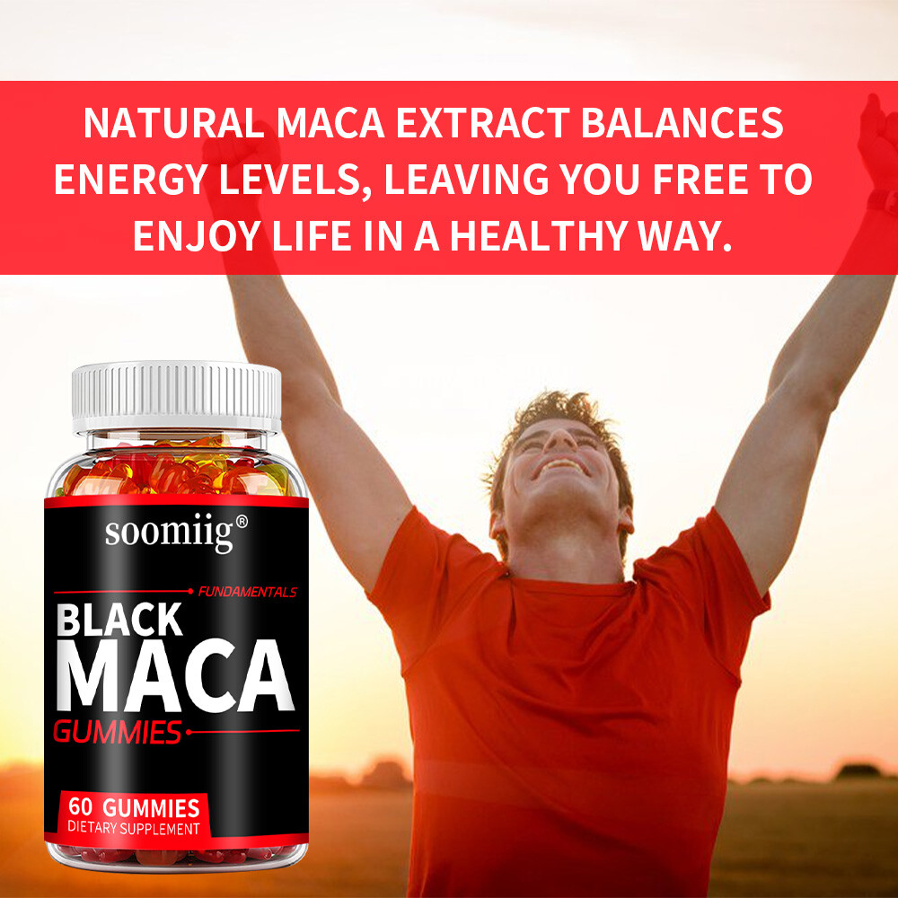 Black Maca Gummies Male Enhancement Stamina Gummies for Men Performance