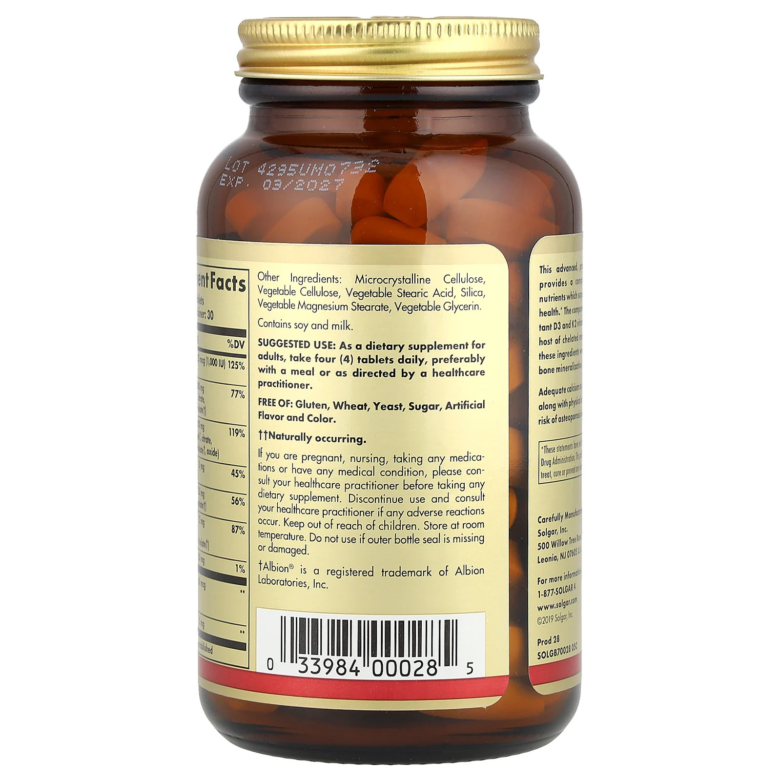 Advanced Calcium Complex + Vitamins D3, K2, Zinc, Boron, 120 Tablets