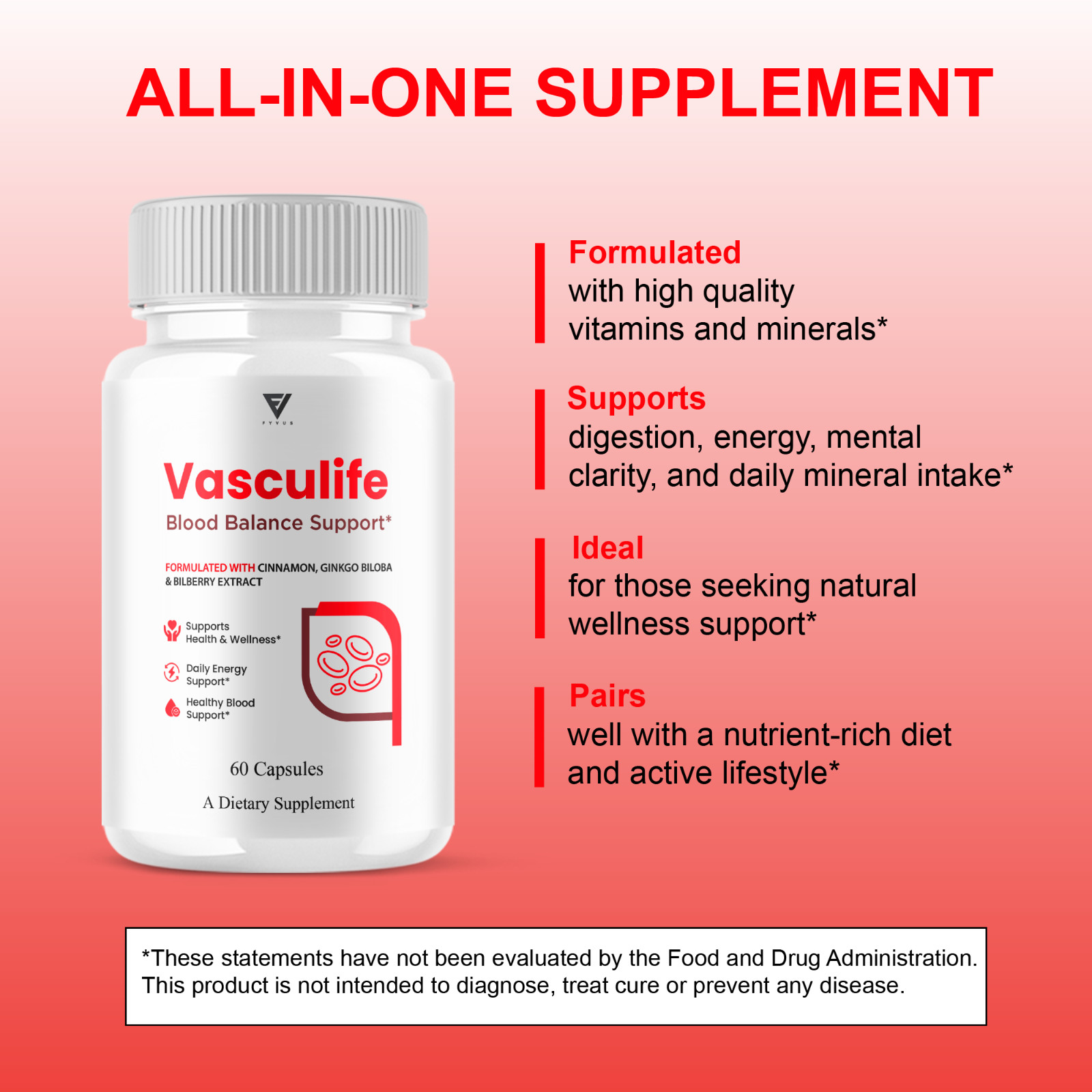 Vasculife Blood Balance, Vasculife Advanced Blood Health (60 Capsules)