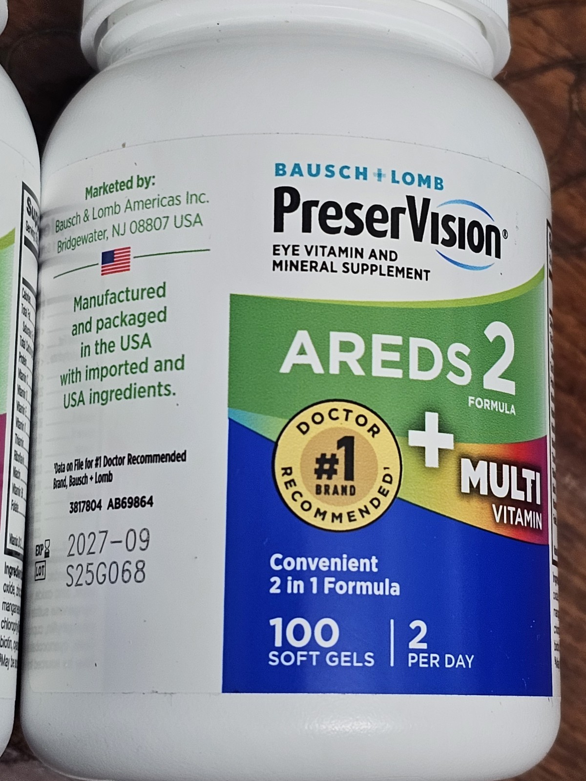 AREDS 2 Eye + Multivitamin 2 in 1 Formula 100 softgels Exp: 9/2027