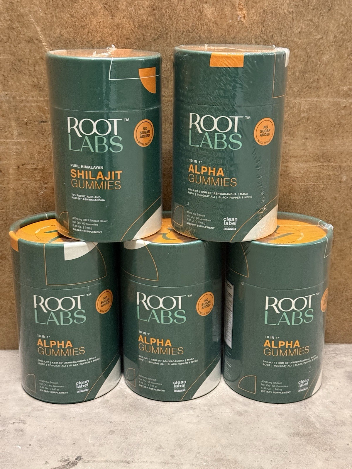 5x Root Labs Alpha Gummies Pure Shilajit 60 Gummies Each (300 total) Set Of 5