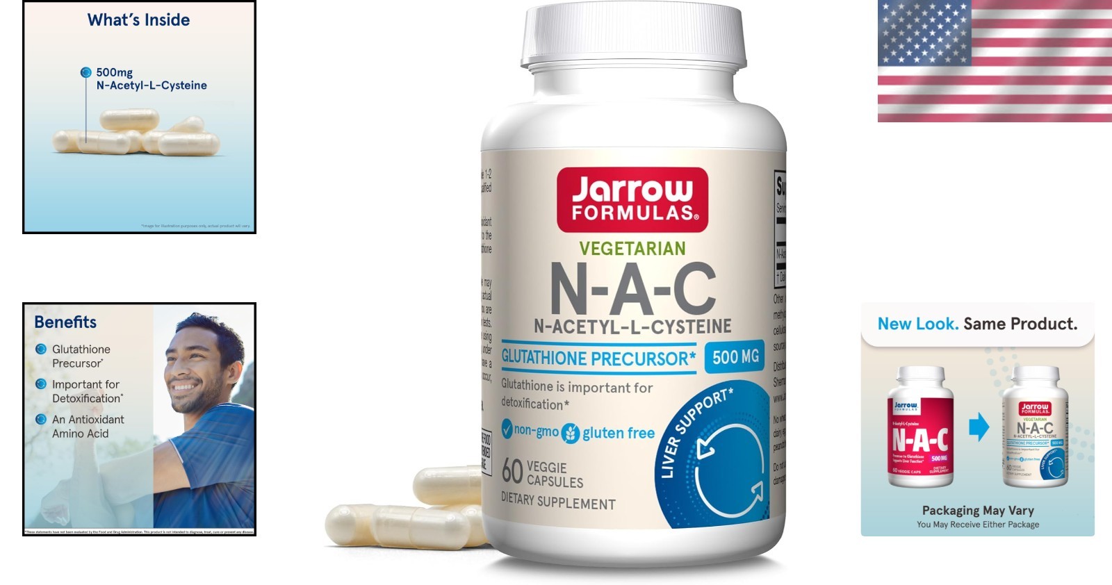 N-A-C 500 mg – Antioxidant Supplement for Healthy Liver Function, 60 Count