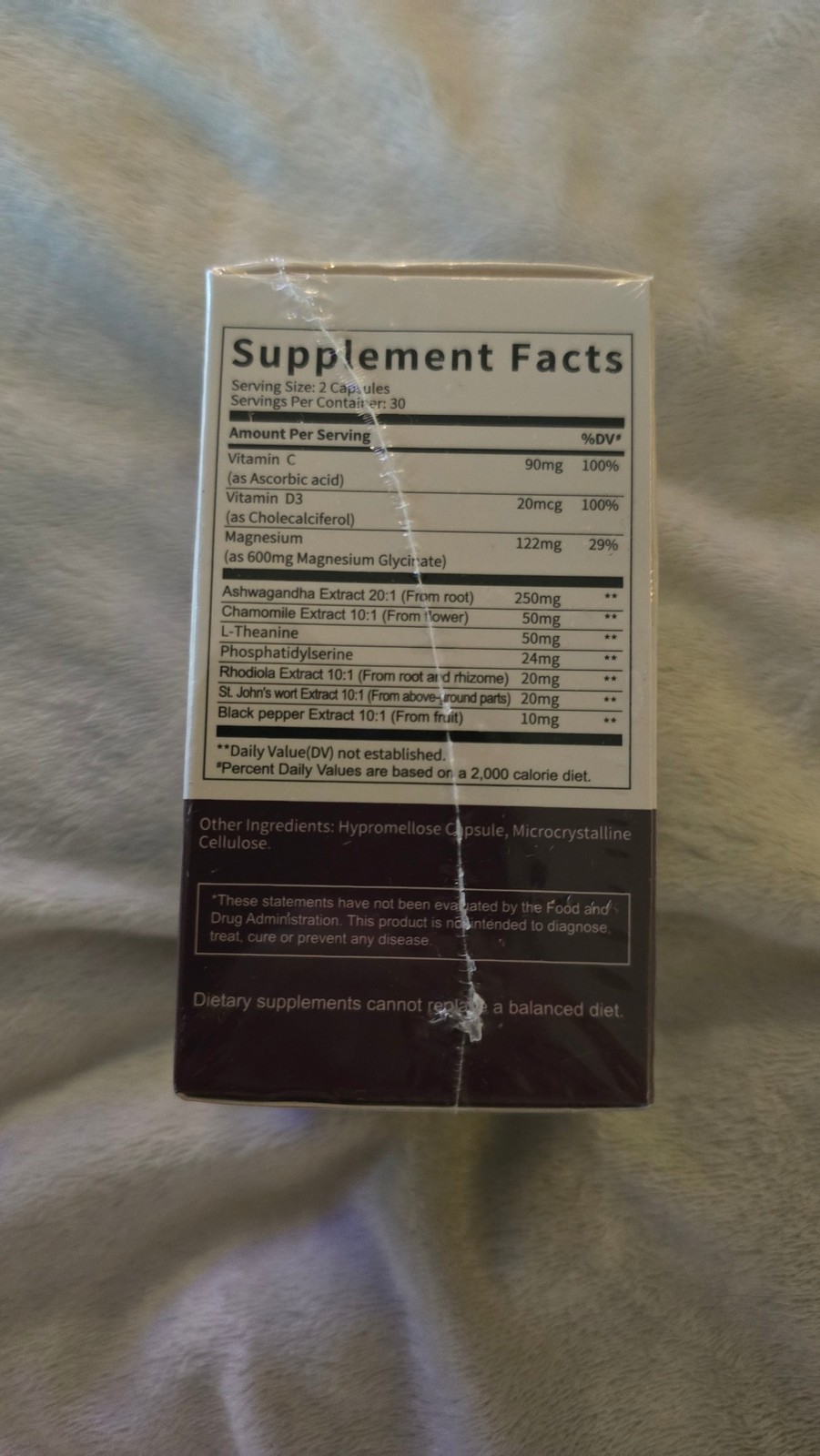 WIIbdloig Cortisol Health Ashwagandha L-Theanine 60 Capsules Exp 06/27