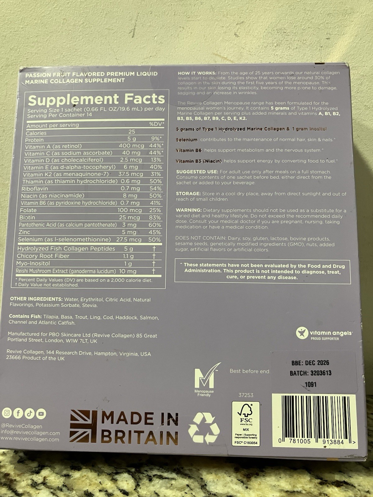 Revive Collagen Peri Menopause Premium Liquid Marine 14 Sachets 5g 09/2026 New