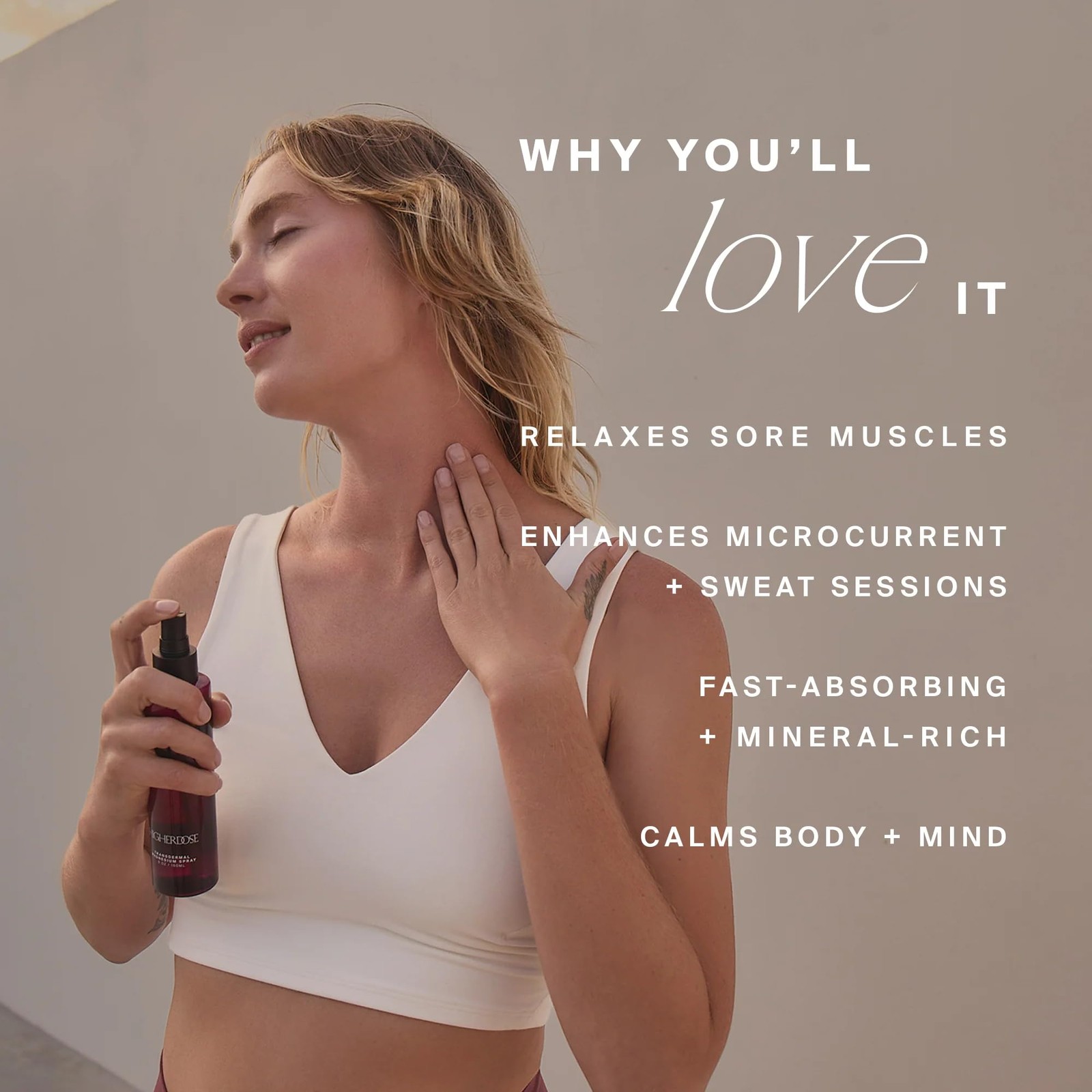 Higherdose Transdermal Magnesium Spray – Purified Water Sea Salt Body Spray For