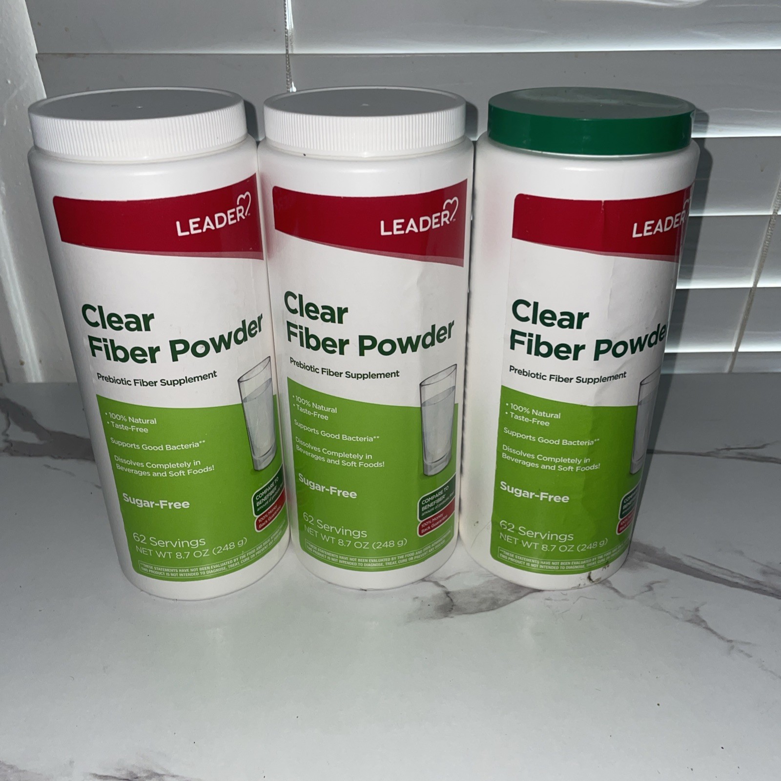 Leader Prebiotic Clear Fiber Powder 186 Servings Gluten Free Digestive