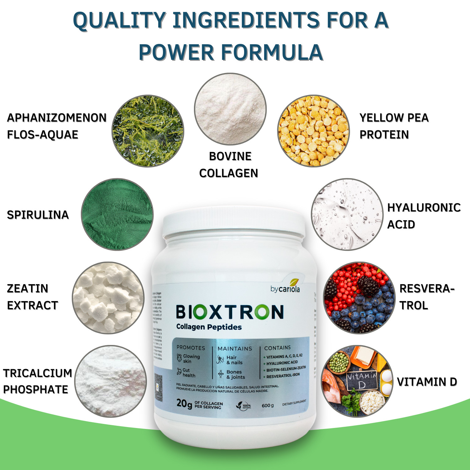 Bioxtron Collagen Peptides Powder Skin, Hair & Nails Support Stem Cells Renewal