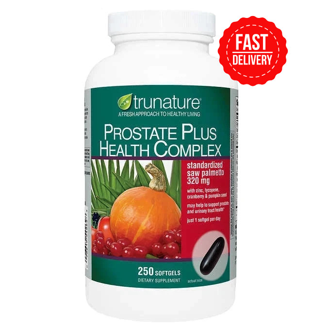Trunature Prostate Plus Complex 250 Ct Saw Palmetto Zinc Lycopene EXP:8/27