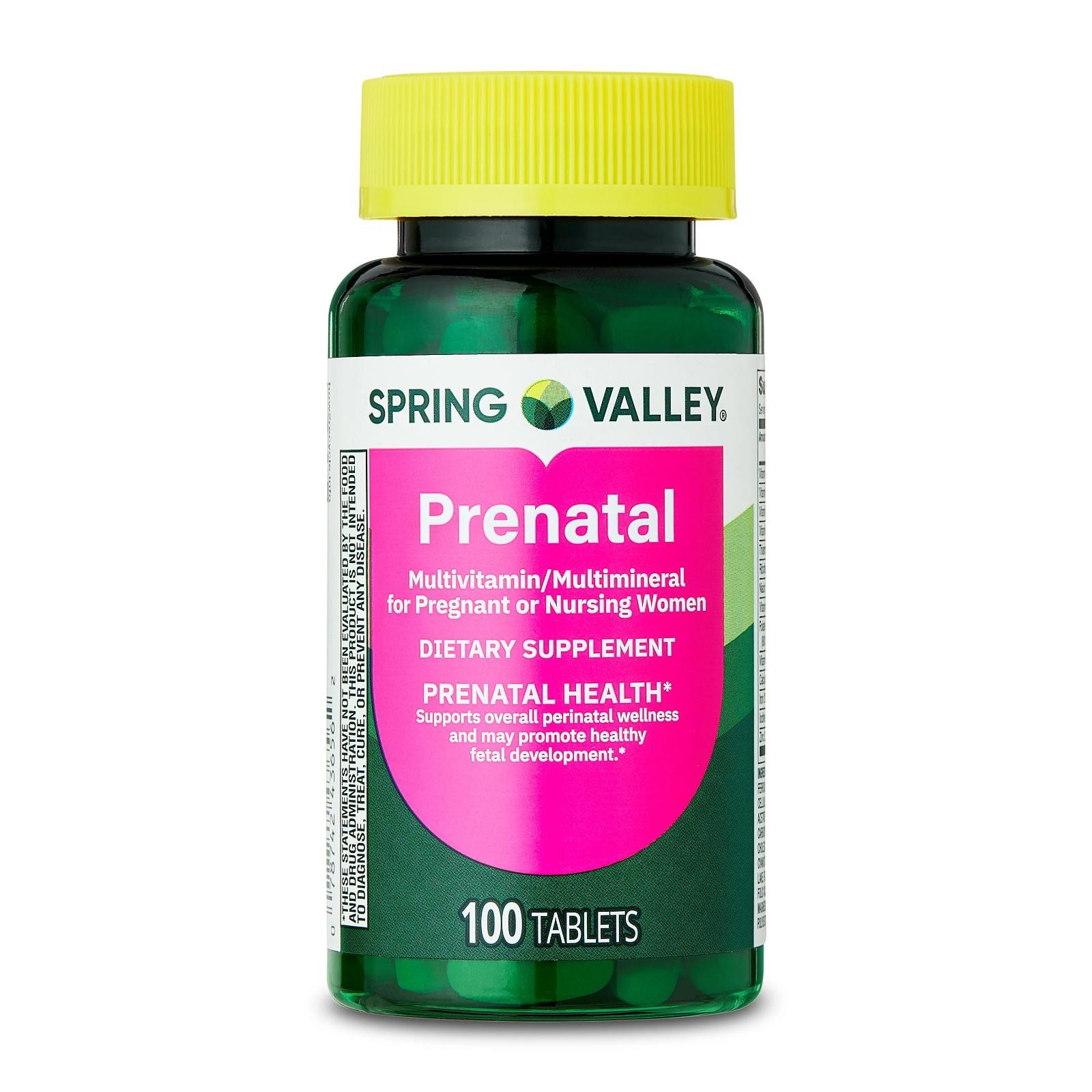 Spring Valley Prenatal Multivitamin Multimineral Pregnant Nursing, 100 Tablets