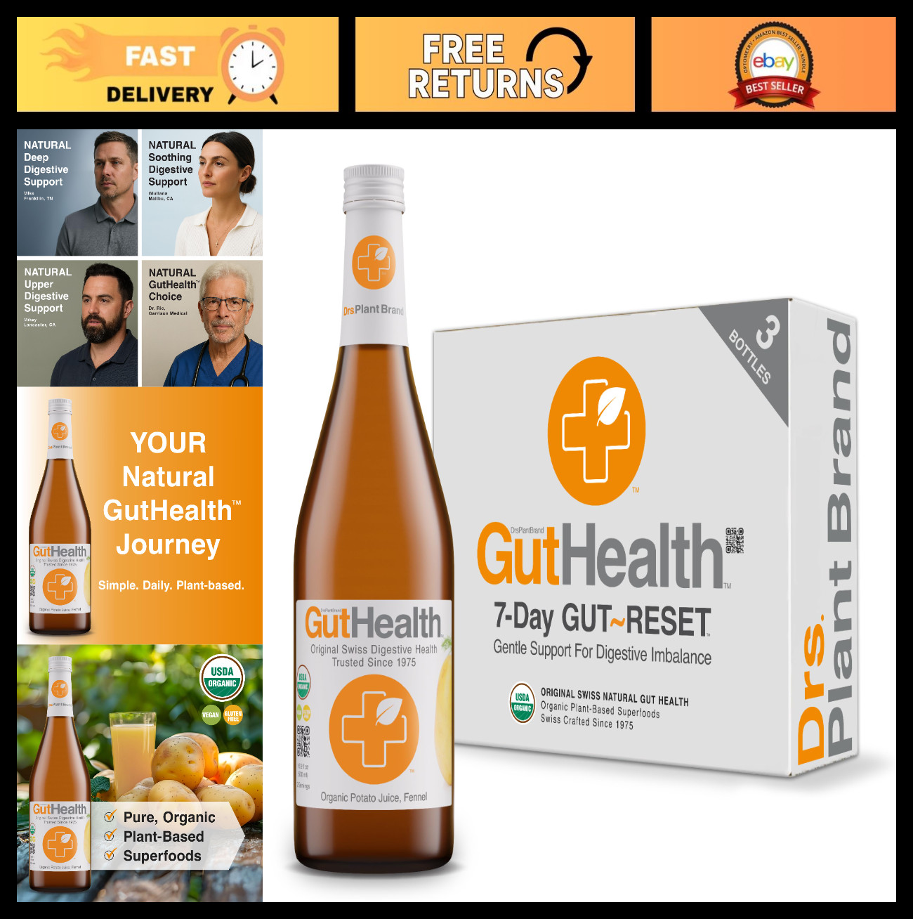 Organic Potato Juice with Fennel – Digestive Wellness, 7-Day Gut Reset, 3 Pack