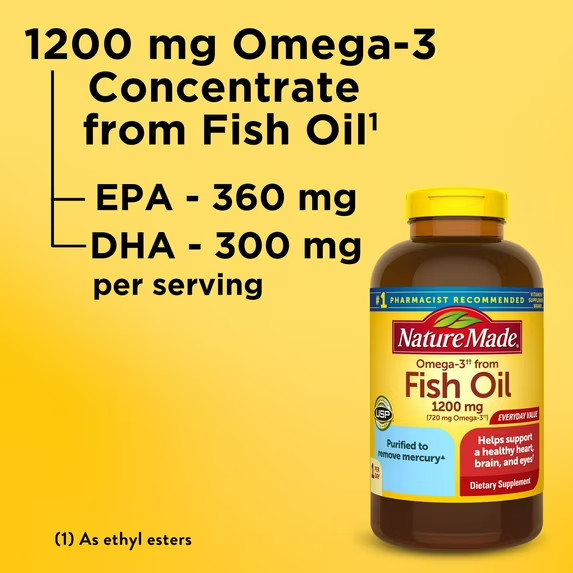 Nature Made Omega 3 Fish Oil 1200mg-290ct Softgels- Exp:02/2028 – New & Sealed