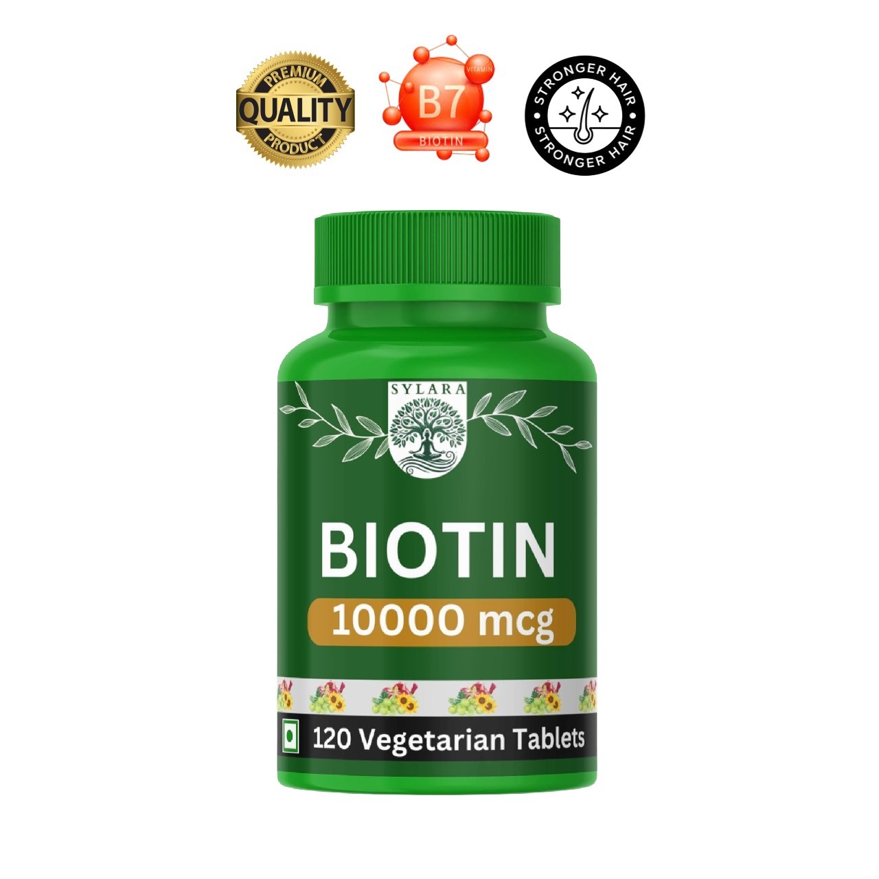 SY.LARA Biotin 10000mcg Hair Skin Nails 120 Tablets
