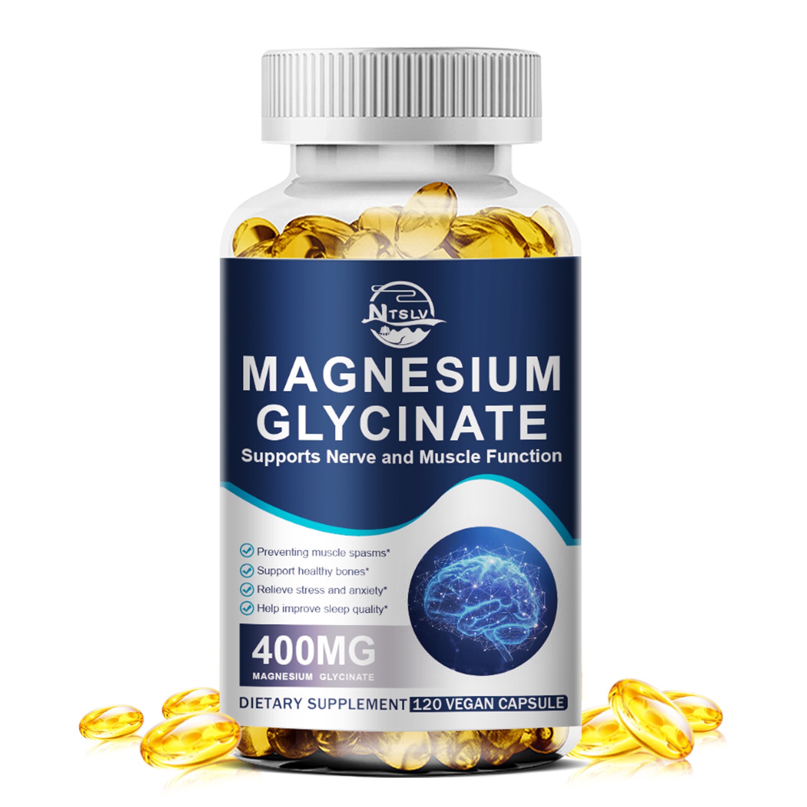 Magnesium Glycinate Capsule Support Stress Relief ，Sleep, Muscles Metabolis