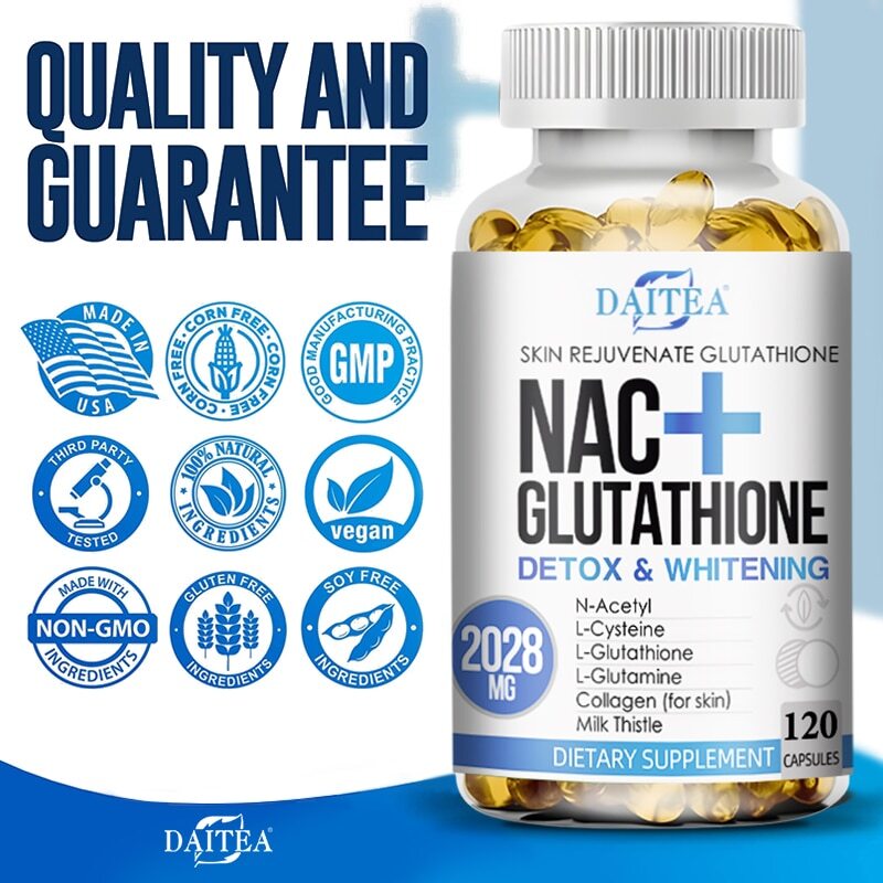L Glutathione NAC Collagen Skin Whitening Lightening Dark Spots Acne Scar Remova